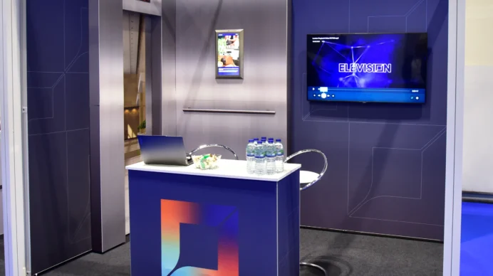 Shell scheme exhibition stand with shell scheme kit