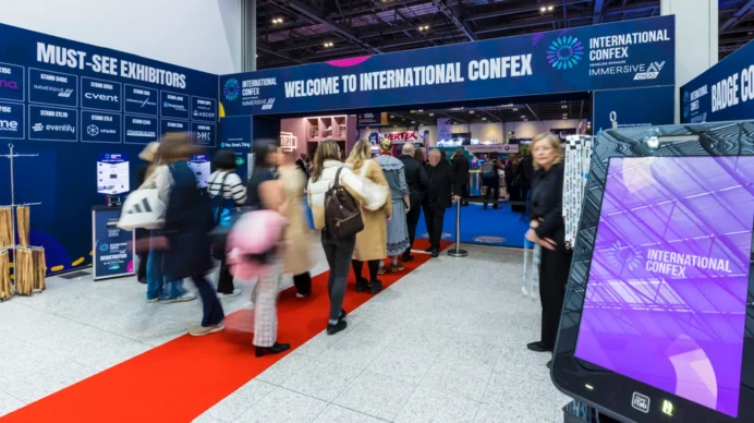 Example of exhibition layout with pathways and signage